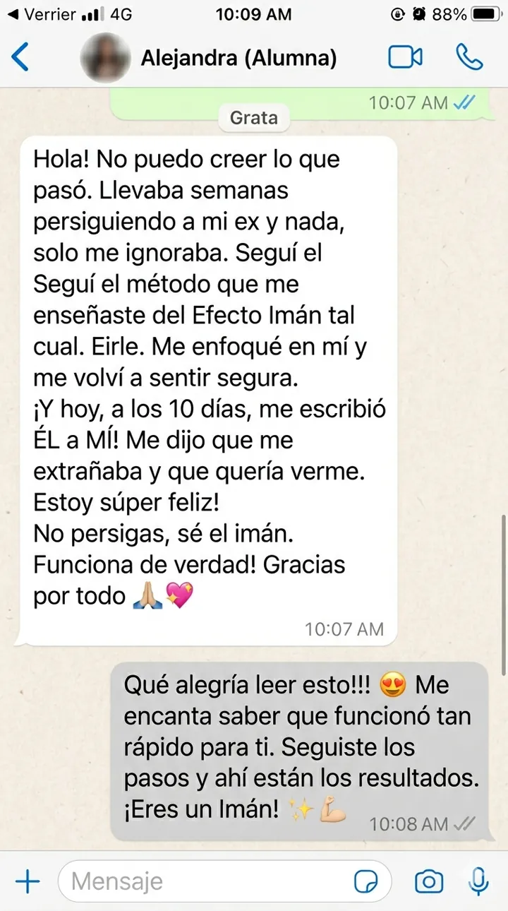 Captura de conversación: él da el primer paso después del silencio estratégico