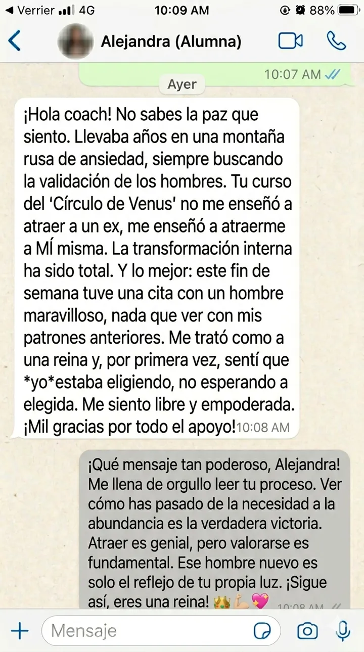 Captura de conversación: él retoma el diálogo espontáneamente